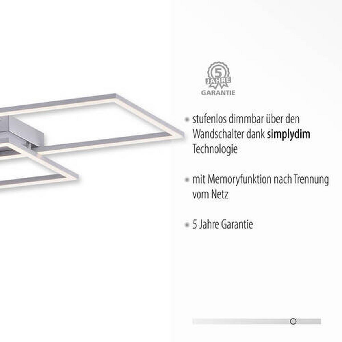 LED-DECKENLEUCHTE Inigo 83,6/24,2/6,8 cm   - Chromfarben/Nickelfarben, Design, Kunststoff/Metall (83,6/24,2/6,8cm) - Paul Neuhaus