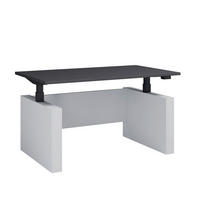 PISALNA MIZA kovina, leseni material antracit, črna, bela  - črna/bela, Konvencionalno, kovina/leseni material (138/80/73-122cm) - MID.YOU