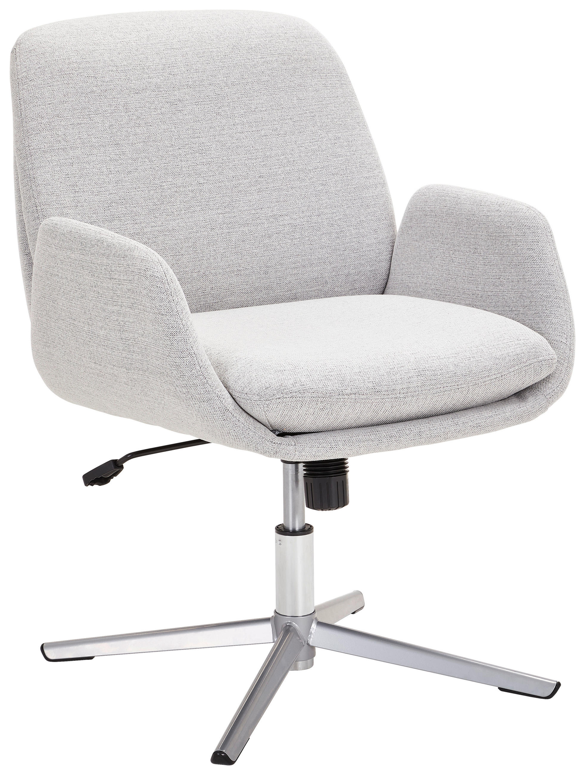 Novel ŽIDLE S PODRUČKAMI, železo, tkaná látka, světle šedá