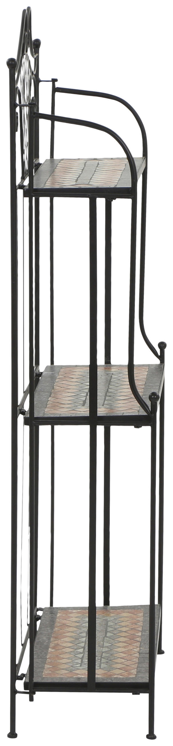 GARTENREGAL Metall, Keramik  - Multicolor/Schwarz, MODERN, Keramik/Metall (62/142/29cm) - Siena Garden