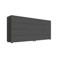 SIDEBOARD Mailand Set 1 158/73/33 cm 8 Schublade(n)  - Anthrazit/Schwarz, MODERN, Holzwerkstoff/Kunststoff (158/73/33cm) - MID.YOU