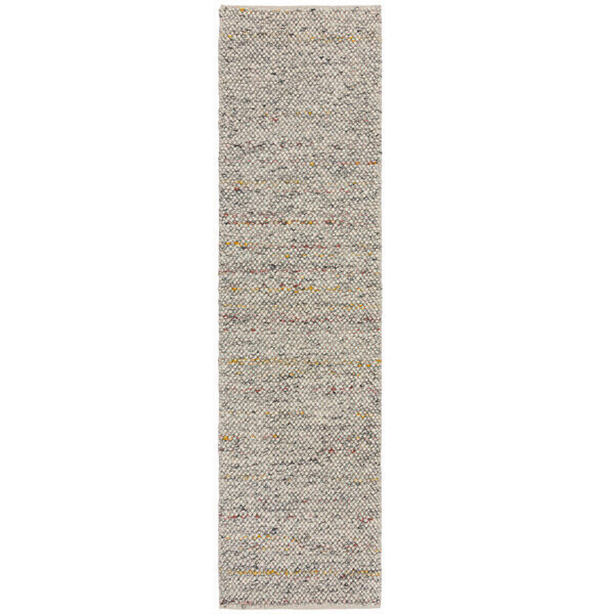 HANDWEBTEPPICH 60/230 cm MINERALS Schwarz, Weiß  - Schwarz/Weiß, KONVENTIONELL, Textil (60/230cm)