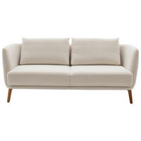 2,5-SITZER in Flachgewebe Weiß  - Eichefarben/Weiß, Design, Holz/Textil (190/71/91cm) - Schöner Wohnen
