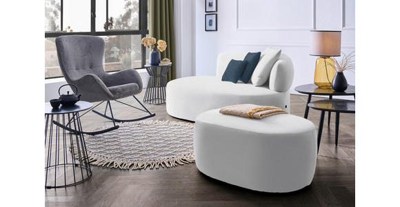 RÉCAMIERE  in Plüsch Hellgrau, Dunkelblau  - Hellgrau/Schwarz, MODERN, Kunststoff/Textil (166/86/105cm) - Hom`in