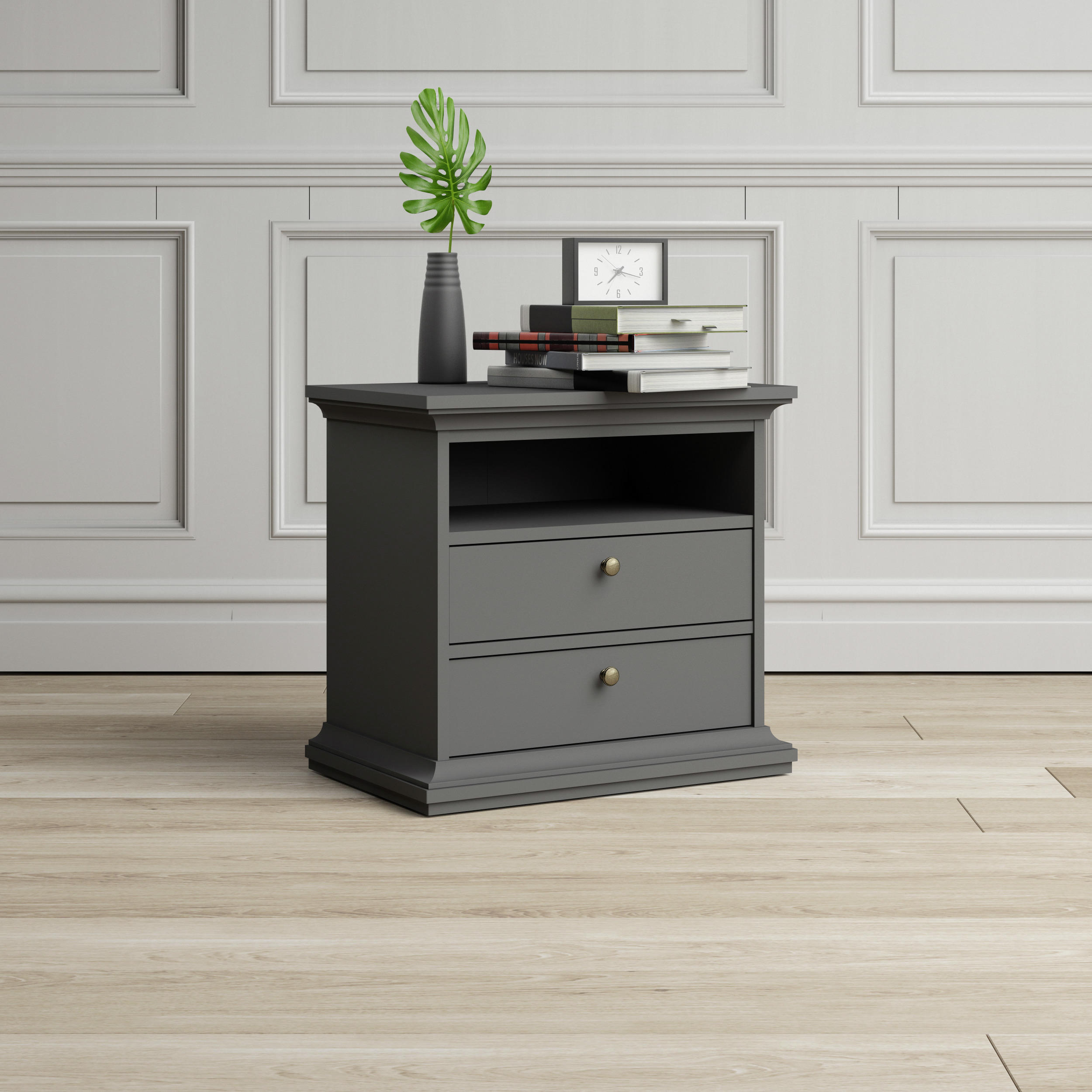 SÄNGBORD i grå  - mässingsfärgad/grå, Design, metall/trämaterial (62,6/58,76/40cm) - Best Price