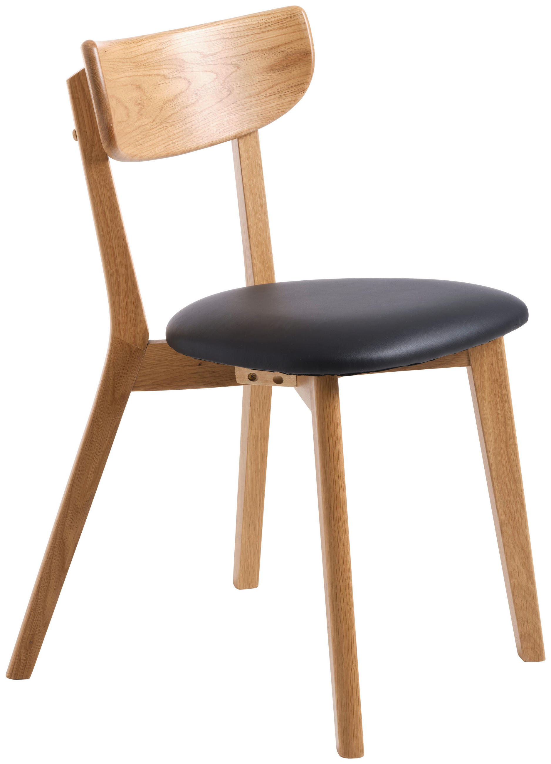 Thumbnail - Linea Natura Stuhl-Set Pero Chair Black PU, Schwarz, Eiche, Holz, Textil, Eiche, massiv, Uni, konisch, 48x81x50 cm, Type...