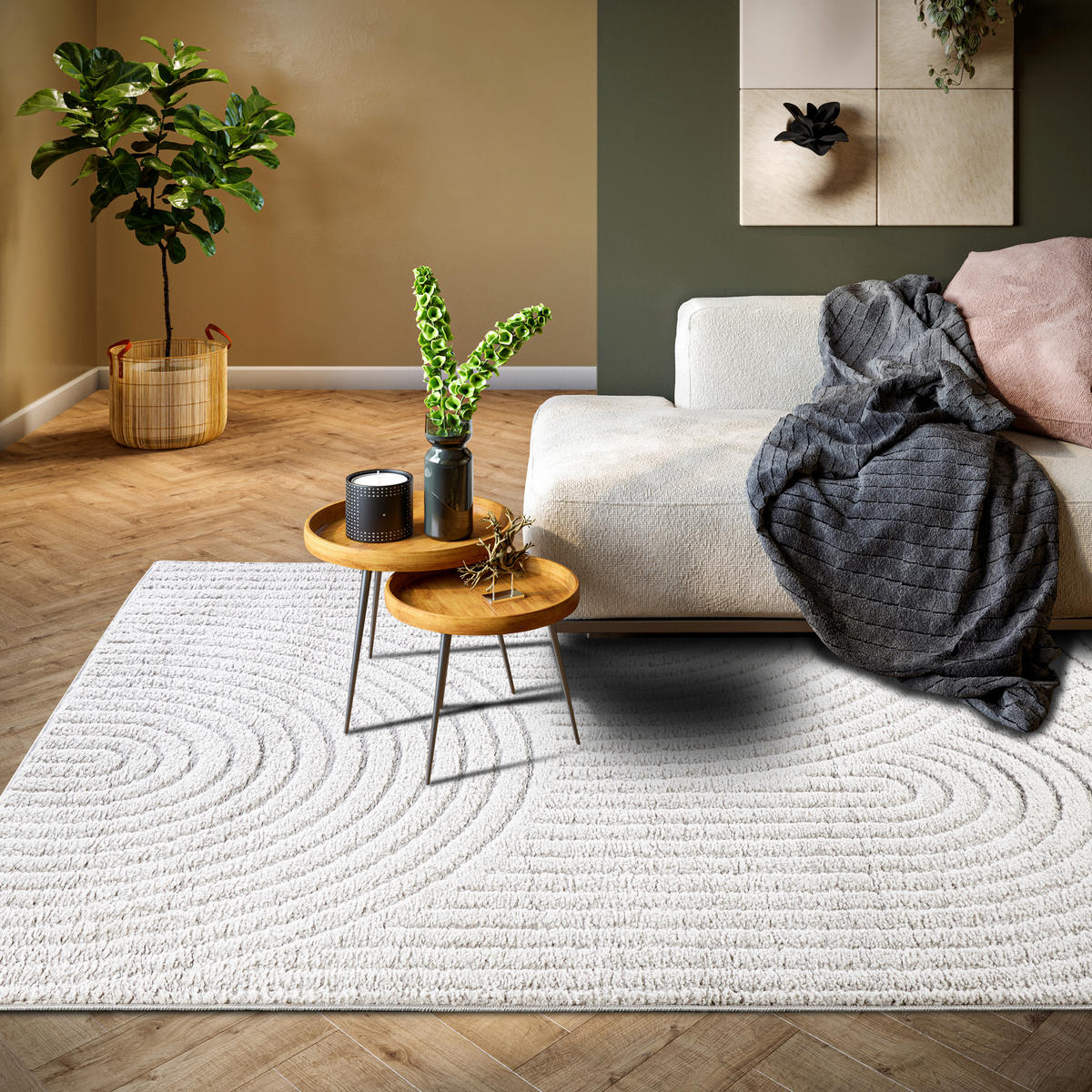 HOCHFLORTEPPICH 80/120 cm New York Weiß  - Weiß, Basics, Kunststoff/Textil (80/120cm) - Elle Decoration