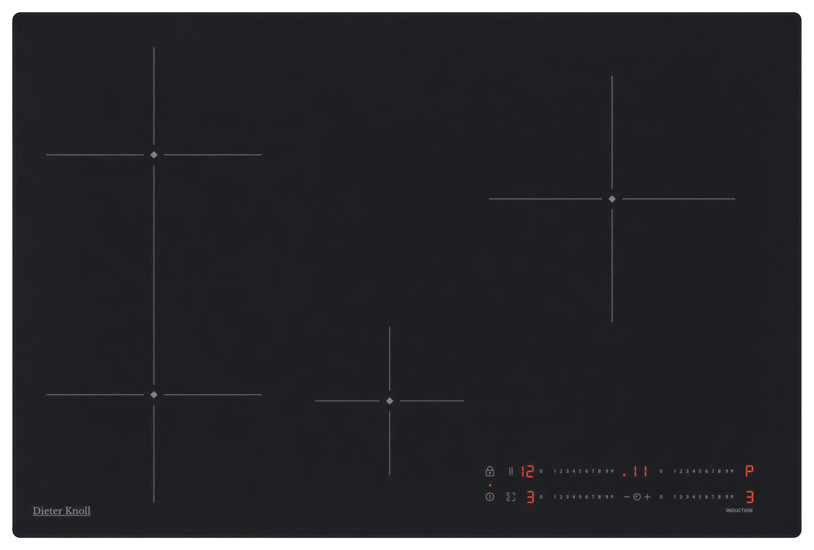 INDUKTIONSKOCHFELD DKEI8470IM  - Schwarz, Basics, Glas/Metall (77,7/4,9/51cm) - Dieter Knoll