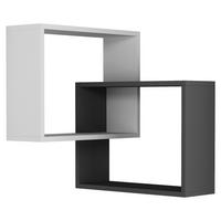 WANDBOARD in 60/68/20 cm Anthrazit, Weiss  - Weiss/Anthrazit, Design, Holzwerkstoff (60/68/20cm) - Livetastic