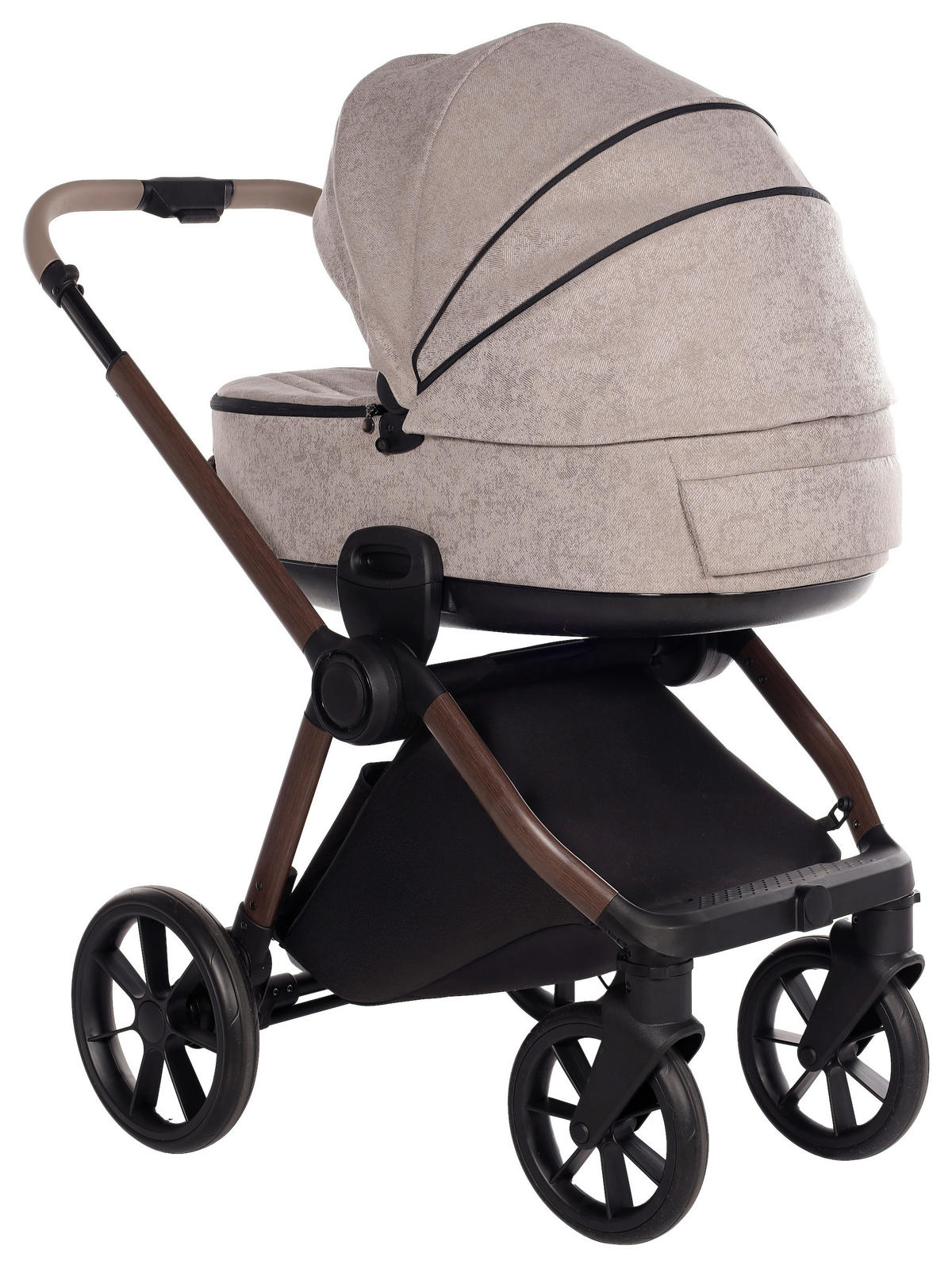 KINDERWAGENSET Facetty  - Beige/Braun, Design, Textil/Metall (104,5/62/94cm) - Jimmylee