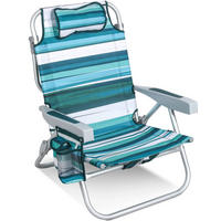 STRANDSTUHL Aluminium Grün, Türkis  - Türkis/Grün, Basics, Textil/Metall (57/80/61cm) - Modante