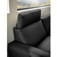 2,5-SITZER in Leder Schwarz  - Schwarz, Design, Leder/Metall (200/102/92cm) - Johann Jakob