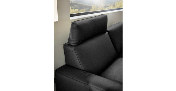 2,5-SITZER in Leder Schwarz - Schwarz, Design, Leder/Metall (200/102/92cm) - Johann Jakob