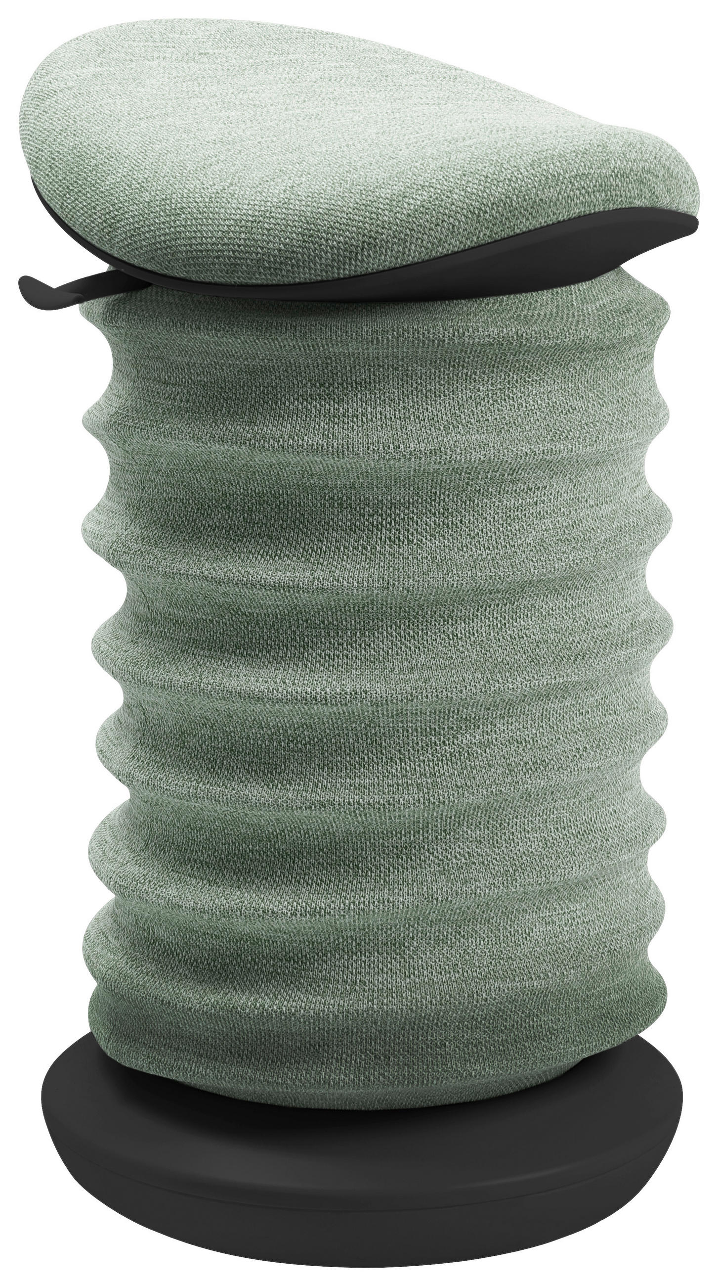 BÜROHOCKER Schwarz, Hellgrün  - Schwarz/Hellgrün, Design, Kunststoff/Textil (37,5/53-64/36cm) - Topstar