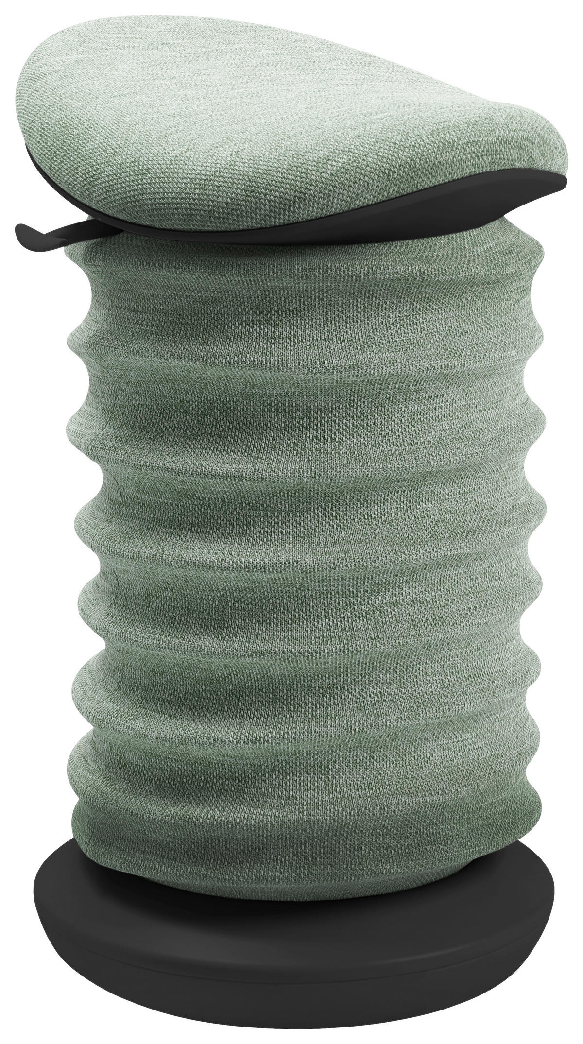 BÜROHOCKER Schwarz, Hellgrün  - Schwarz/Hellgrün, Design, Kunststoff/Textil (37,5/53-64/36cm) - Topstar