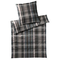 BETTWÄSCHE Makosatin 240/220 cm  - Dunkelgrau/Hellgrau, Basics, Textil (240/220cm) - Joop!