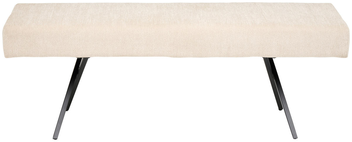 SITZBANK Metall, Textil Beige  - Beige/Schwarz, Konventionell, Textil/Metall (140/49/47cm) - MID.YOU