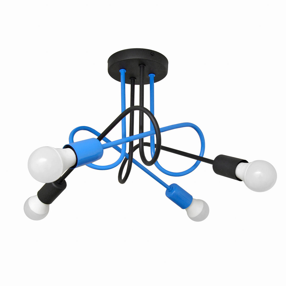KINDERDECKENLEUCHTE 47/47/30 cm   - Blau/Schwarz, LIFESTYLE, Metall (47/47/30cm)
