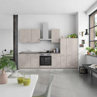 KÜCHENBLOCK Riva 300 cm  in Grau, Schieferfarben  - Schieferfarben/Edelstahlfarben, MODERN, Holzwerkstoff/Metall (300cm) - Nobilia
