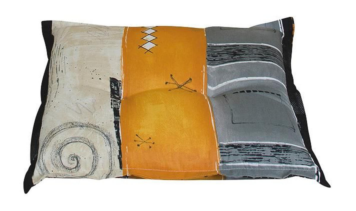 SITZKISSEN  - Naturfarben/Orange, Design (50/9/50cm)