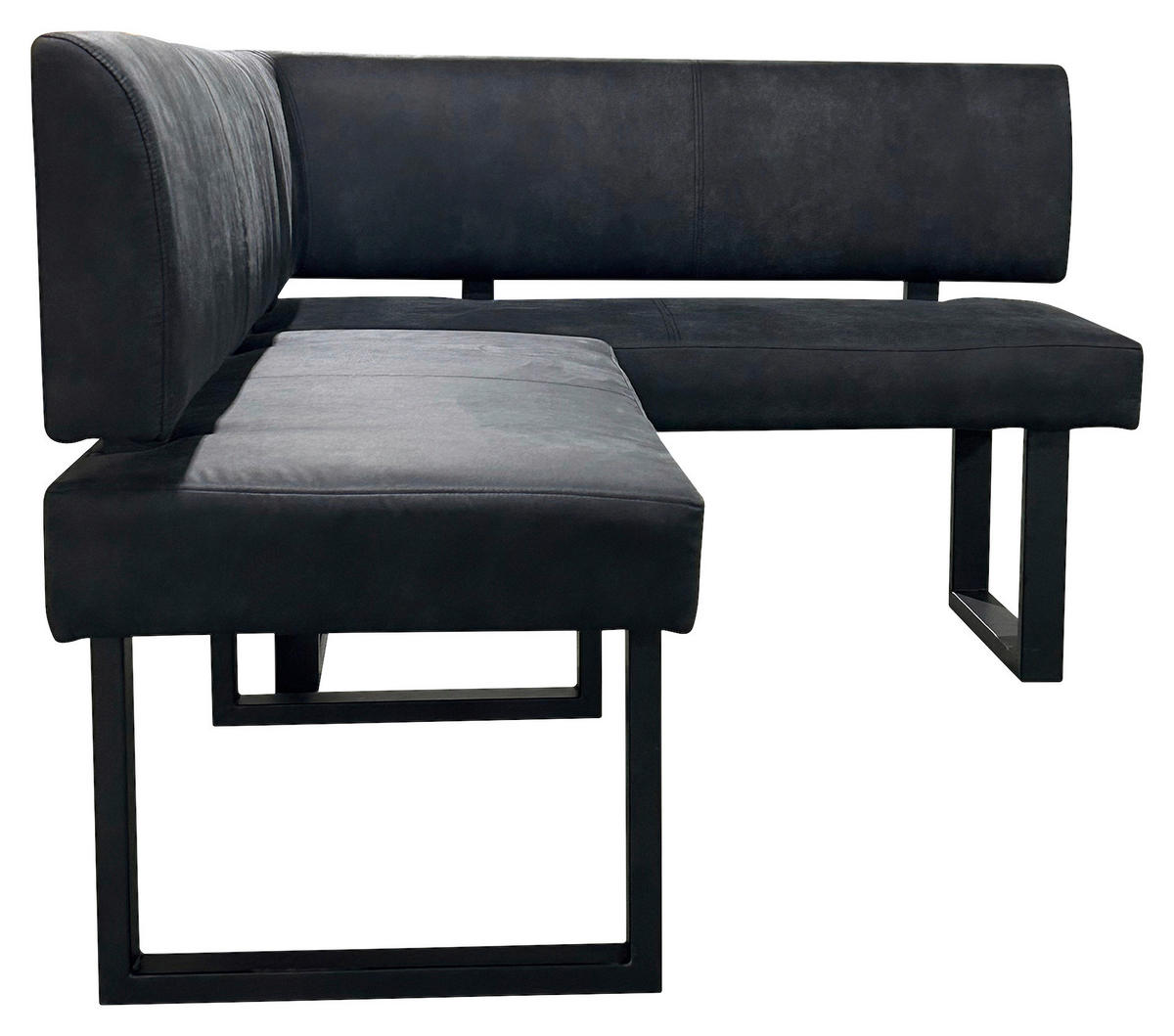 ECKBANK 181,5/125 cm Mikrofaser Anthrazit, Schwarz   - Anthrazit/Schwarz, Design, Textil/Metall (181,5/125cm) - MID.YOU