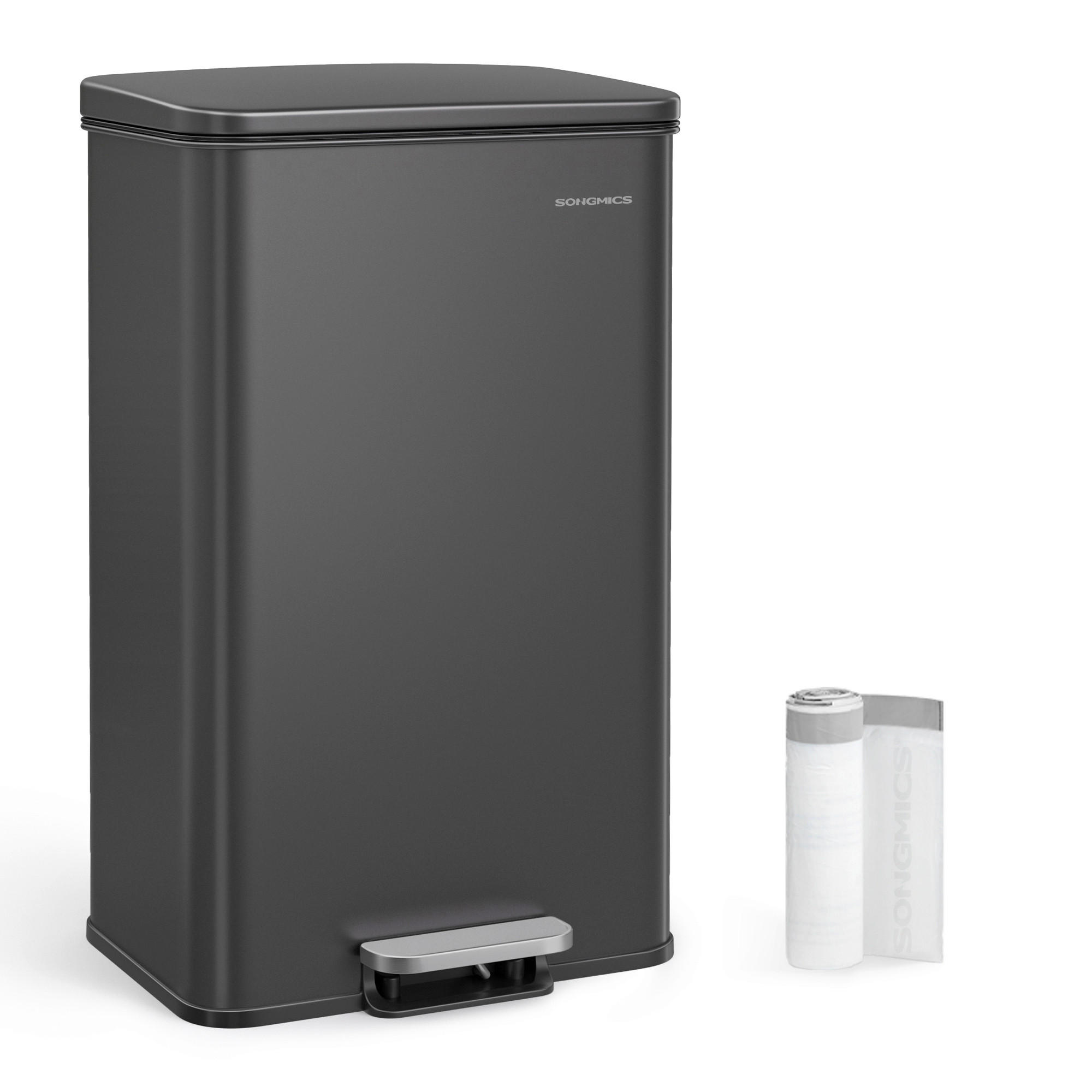 ABFALLSAMMLER 40 l  Metall, Kunststoff  - Schwarz, Basics, Kunststoff/Metall (34,5/59,5/32cm)