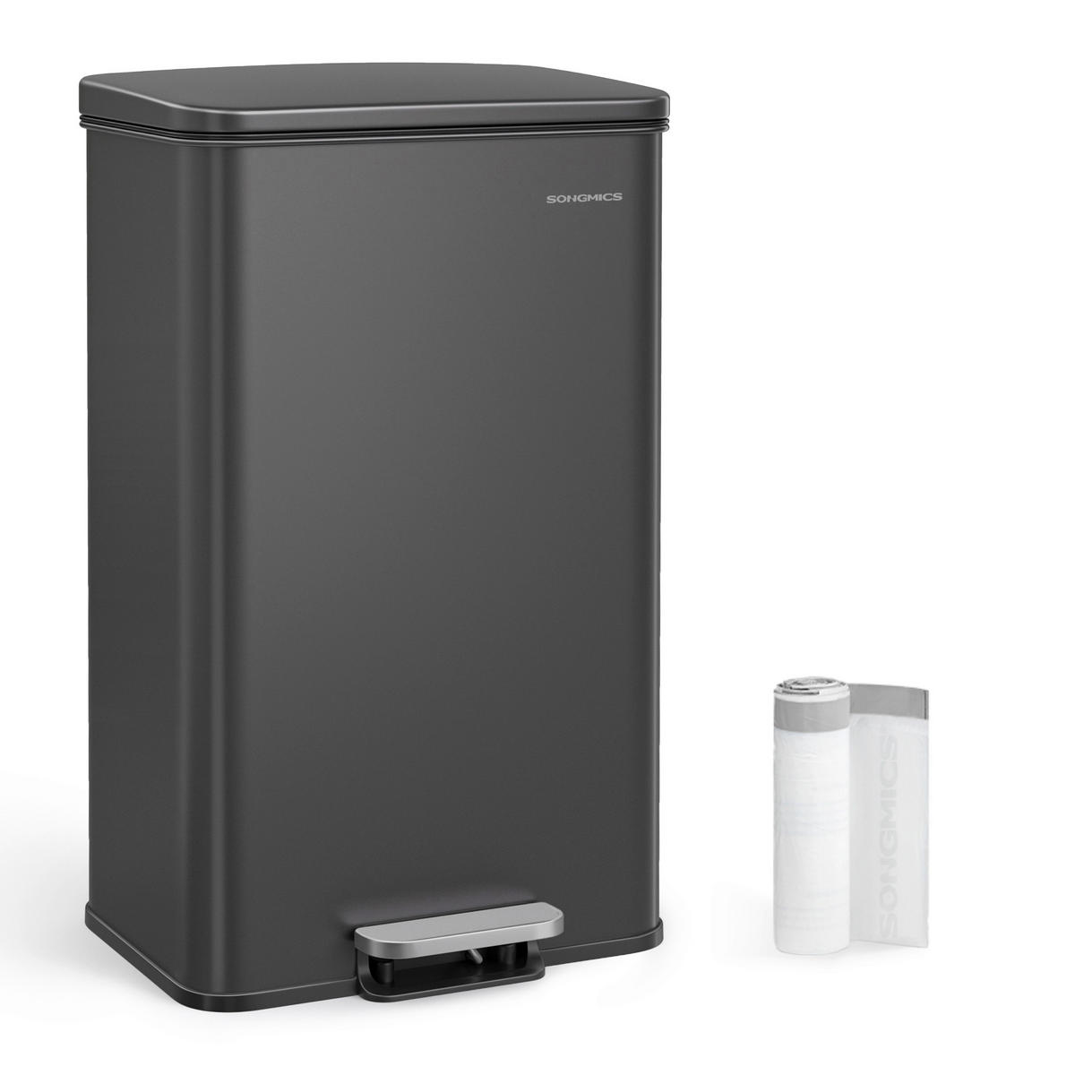 KÔŠ NA ODPADKY  40 l - čierna, Basics, kov/plast (34,5/59,5/32cm)