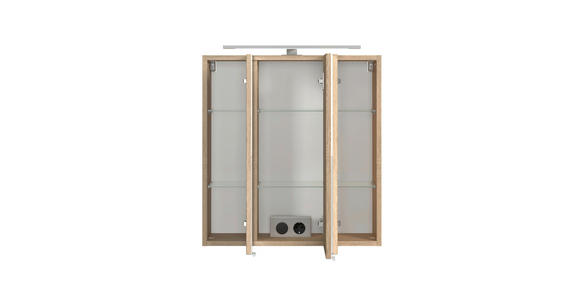 SPIEGELSCHRANK 60/64/20 cm - Eichefarben/Silberfarben, KONVENTIONELL, Glas/Holzwerkstoff (60/64/20cm) - Xora