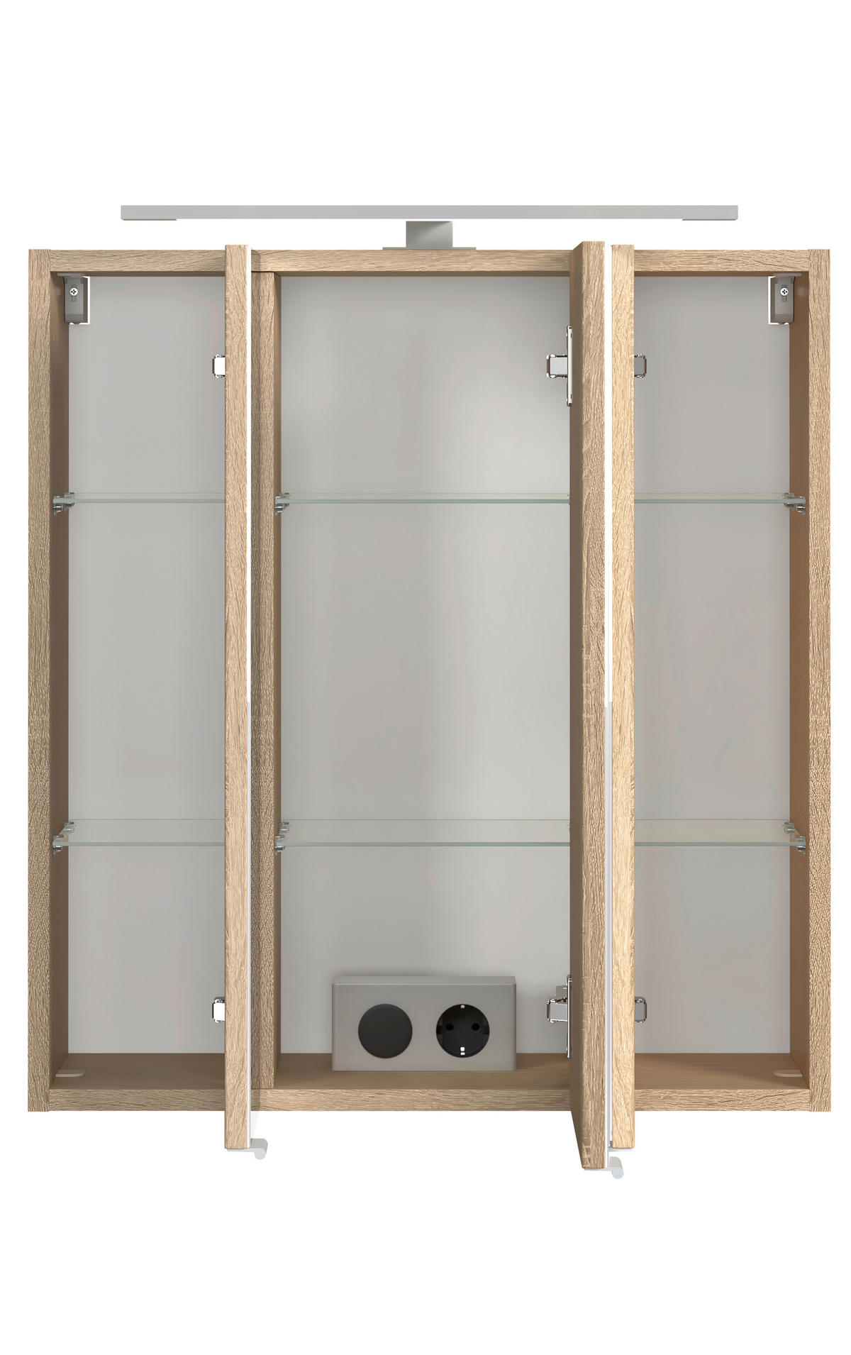 SPIEGELSCHRANK 60/64/20 cm  - Eichefarben/Silberfarben, KONVENTIONELL, Glas/Holzwerkstoff (60/64/20cm) - Xora