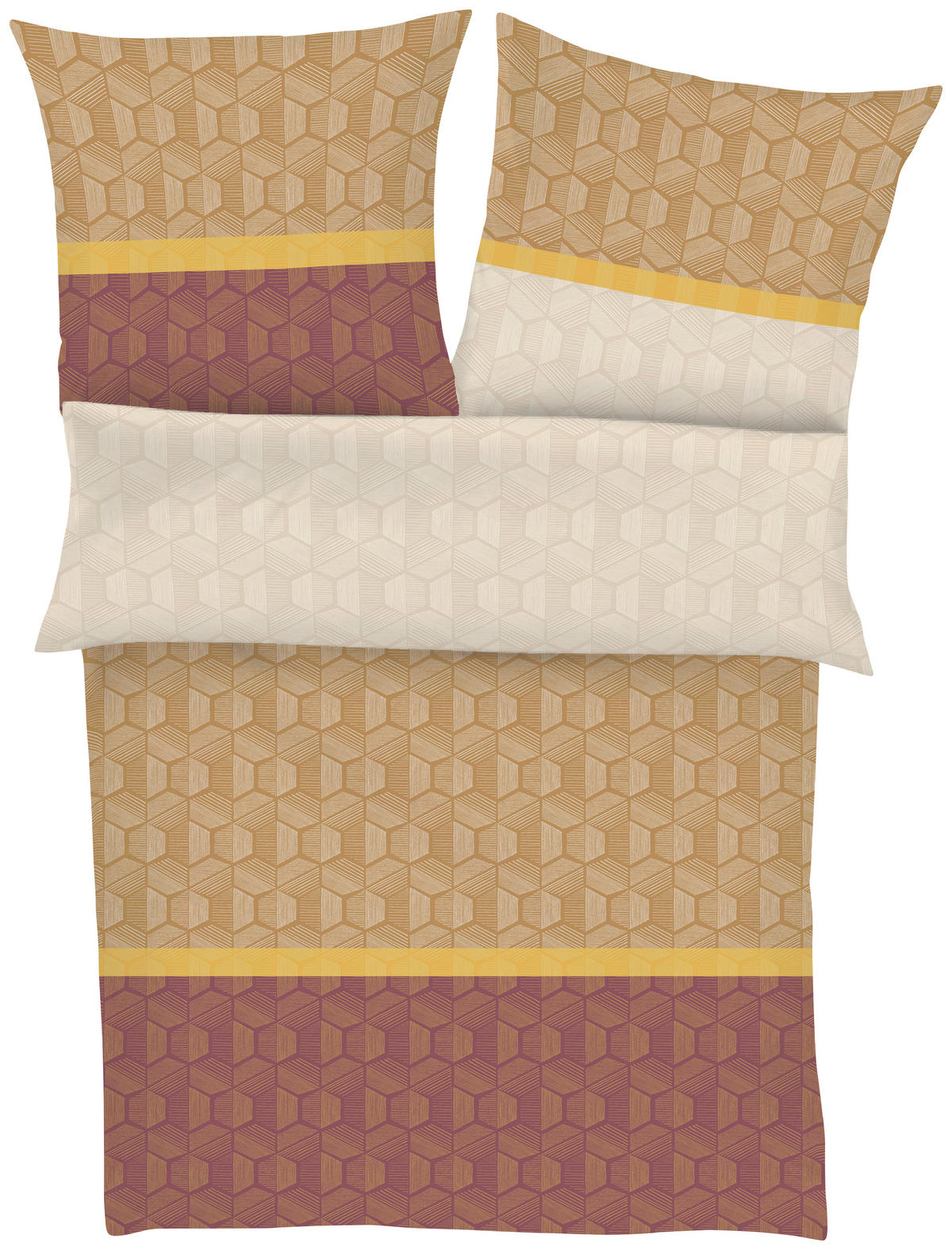 BETTWÄSCHE 5115 Satin Satin 140/200 cm  - Goldfarben/Terracotta, KONVENTIONELL, Textil (140/200cm) - LOOKS by W.Joop