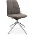 STUHL  in Stahl Velours Metall, Textil  - Taupe/Alufarben, Design, Textil/Metall (46/81,5-84,5/55cm) - Johann Jakob