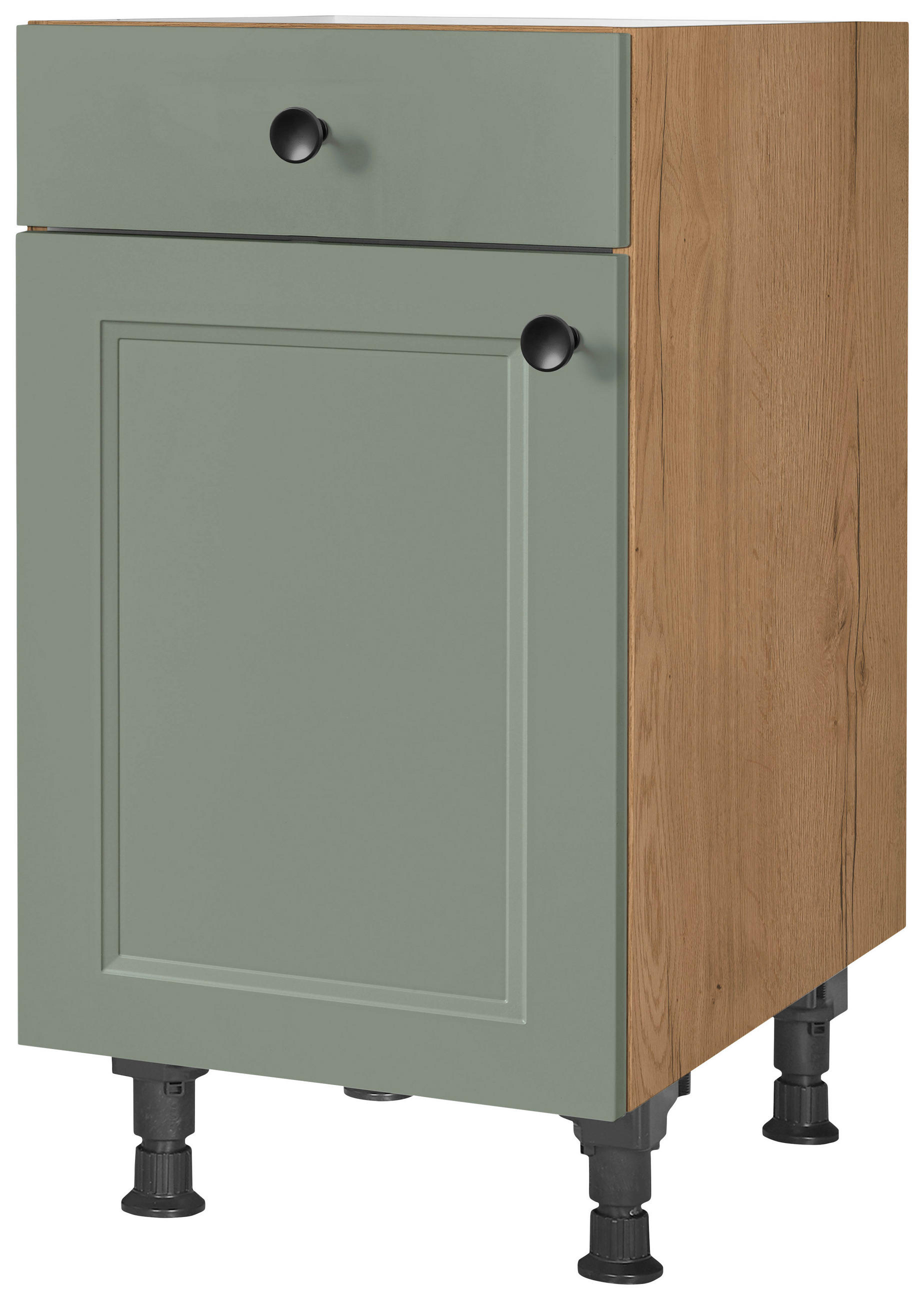 SCHUBKASTENUNTERSCHRANK 45/87/56 cm in Grün, Eichefarben - Eichefarben/Schwarz, MODERN, Holzwerkstoff/Metall (45/87/56cm) - Nobilia