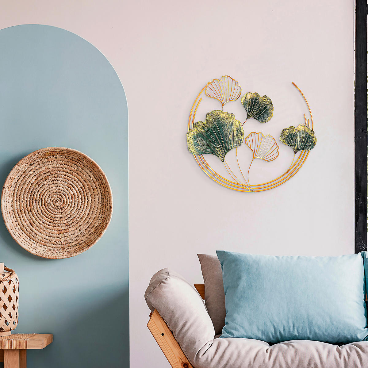 METALLBILD  - Goldfarben/Grün, Basics, Metall (70/70cm)