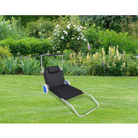 GARTENLIEGE 165/16/65 cm  - Schwarz, Basics, Textil/Metall (165/16/65cm) - Gardenson