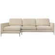 ECKSOFA Beige Chenille  - Beige/Silberfarben, KONVENTIONELL, Textil/Metall (143/284cm) - Carryhome