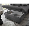 ECKSOFA in Mikrovelours Grau  - Schwarz/Grau, KONVENTIONELL, Kunststoff/Textil (217/265cm) - Carryhome