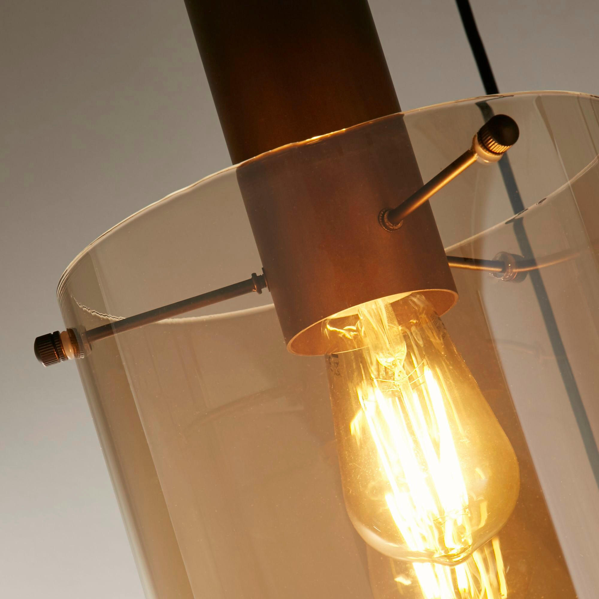 HÄNGELEUCHTE Sweden 47/35/47 cm - Bernsteinfarben, MODERN, Glas/Metall (47/35/47cm) - Searchlight