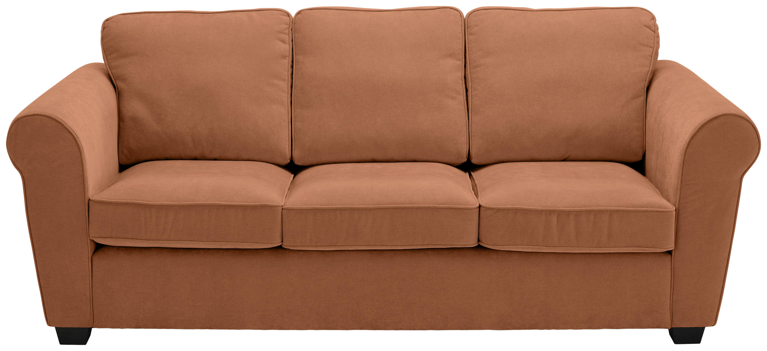 3-SITZER-SOFA Chenille Rostfarben  - Rostfarben/Schwarz, KONVENTIONELL, Kunststoff/Textil (226/88/86cm) - Carryhome