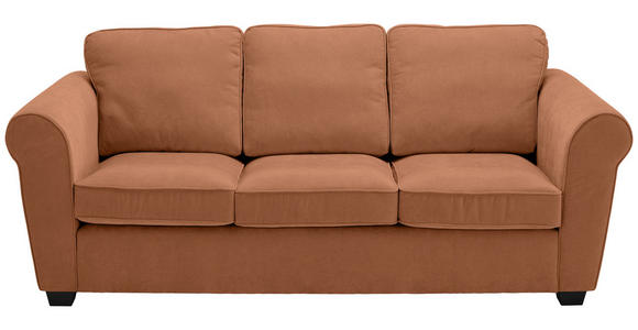 3-SITZER-SOFA  in Chenille Rostfarben  - Rostfarben/Schwarz, KONVENTIONELL, Kunststoff/Textil (226/88/86cm) - Carryhome