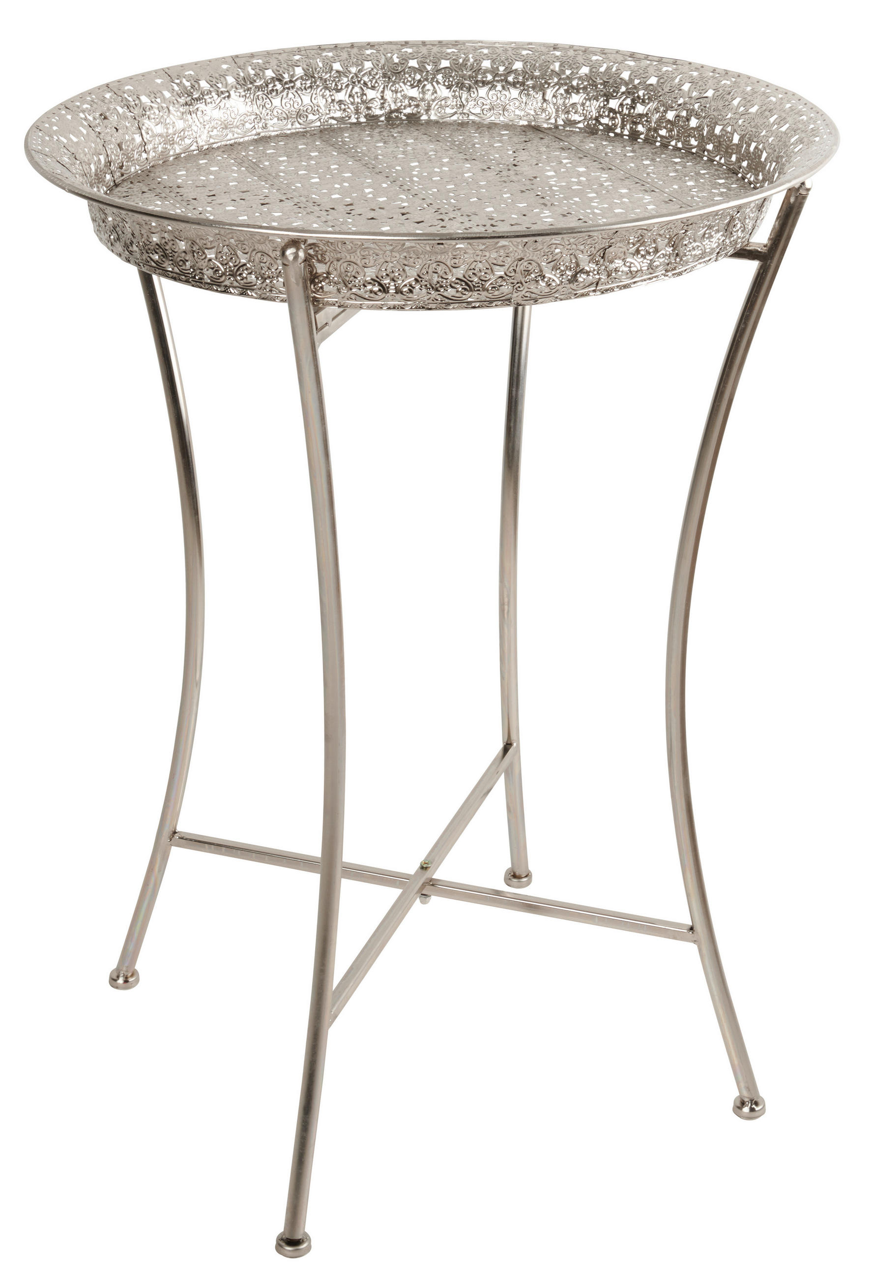 BEISTELLTISCH in Metall 48/48/64 cm  - Silberfarben, LIFESTYLE, Metall (48/48/64cm) - Ambia Home