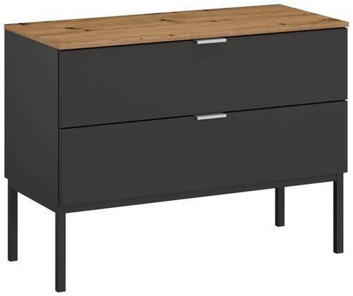 KOMMODE 80/61/42 cm  in Graphitfarben, Eiche Artisan  - Alufarben/Graphitfarben, Trend, Holzwerkstoff/Kunststoff (80/61/42cm) - Stylife