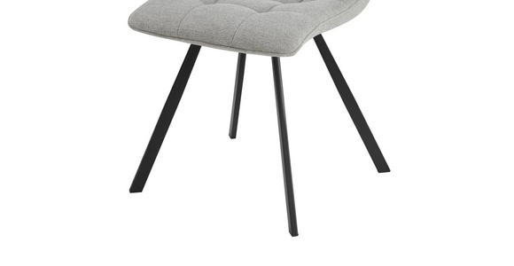 STUHL  Stoffauswahl Leinenoptik  - Hellgrau/Schwarz, Design, Textil/Metall (47/86/61cm) - Xora