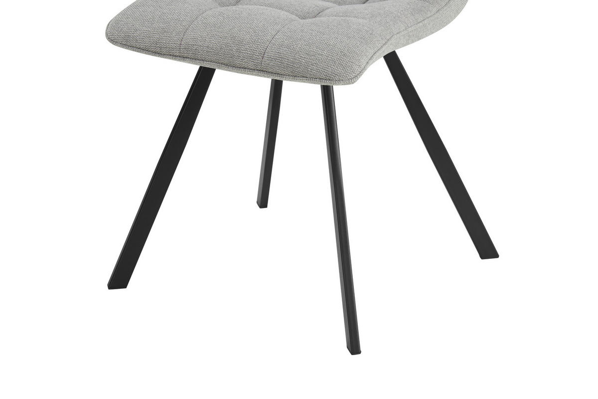 STUHL - Hellgrau/Schwarz, Design, Textil/Metall (47/86/61cm) - Xora
