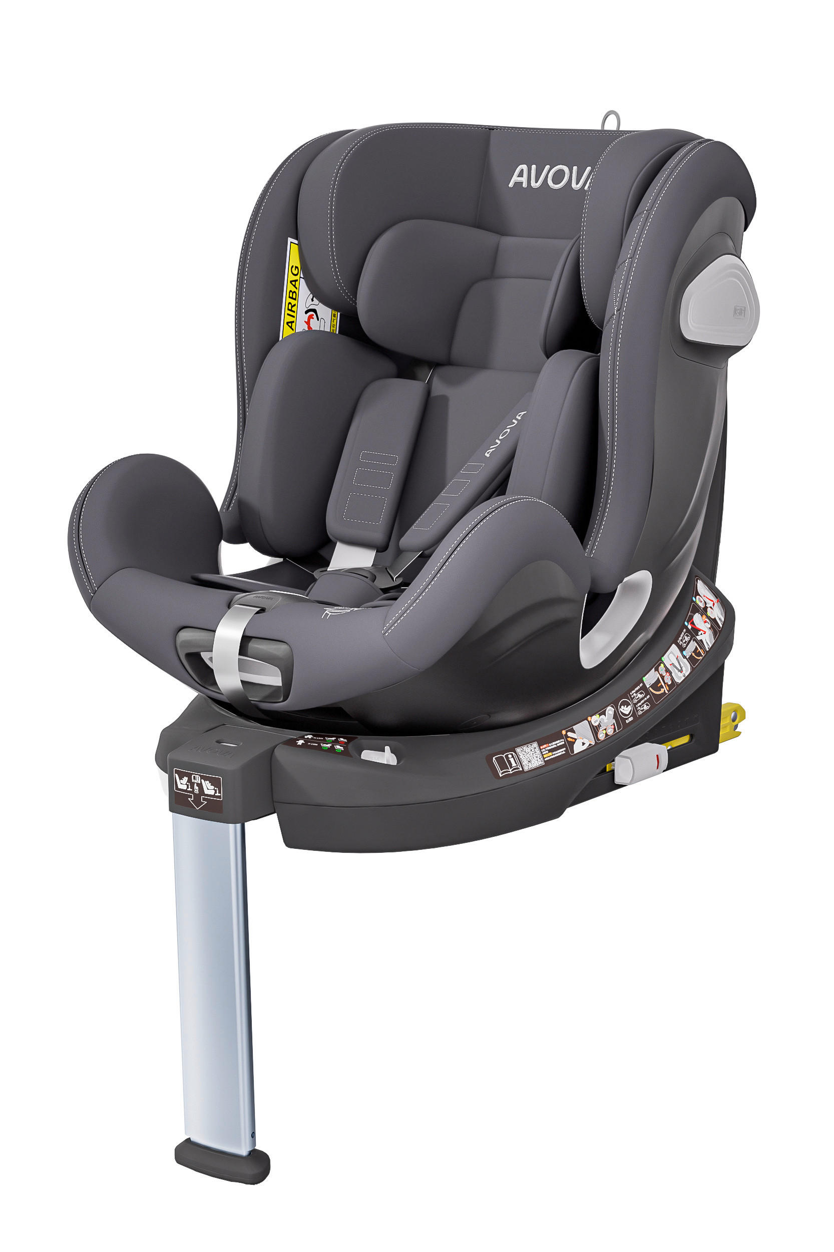 REBOARDER-KINDERSITZ Swan Fix Koala Grey   - Dunkelgrau, Basics, Kunststoff/Textil (44/77/58.5cm) - AVOVA