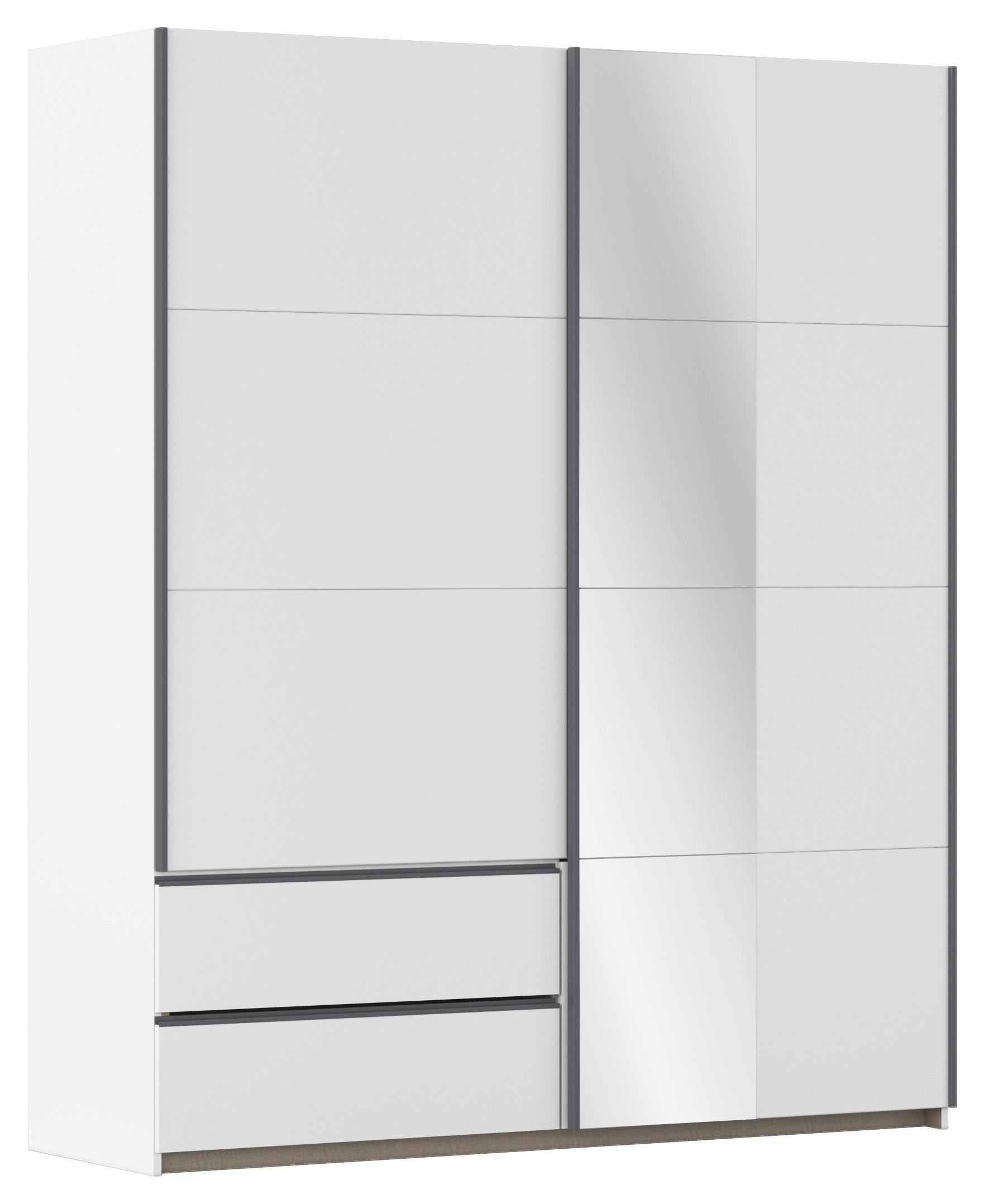 SCHWEBETÜRENSCHRANK in Weiss  - Weiss/Grau, Modern, Holzwerkstoff (175/210/59cm) - Rauch Möbel
