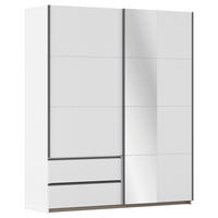 GARDEROB MED SKJUTDÖRRAR 175/210/59 cm 2-dörrar - vit/grå, Modern, trämaterial (175/210/59cm) - Rauch Möbel