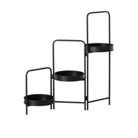 PFLANZTOPFUNTERSETZER   - Schwarz, Basics, Metall (70/20/65cm)