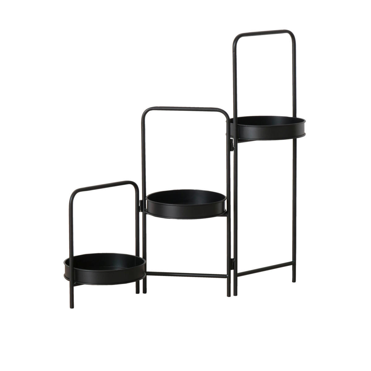 PFLANZTOPFUNTERSETZER   - Schwarz, Basics, Metall (70/20/65cm)