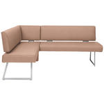 ECKBANK 160/208 cm  in Edelstahlfarben, Sandfarben  - Sandfarben/Edelstahlfarben, Design, Textil/Metall (160/208cm) - Dieter Knoll