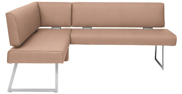 ECKBANK 137/231 cm  in Edelstahlfarben, Sandfarben  - Sandfarben/Edelstahlfarben, Design, Textil/Metall (137/231cm) - Dieter Knoll